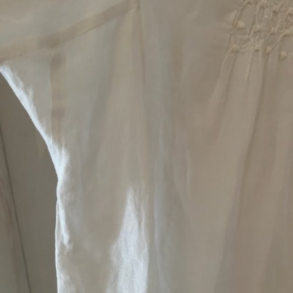 Silk/Cotton Sheer Winter White Blouse - Picture 5 of 9